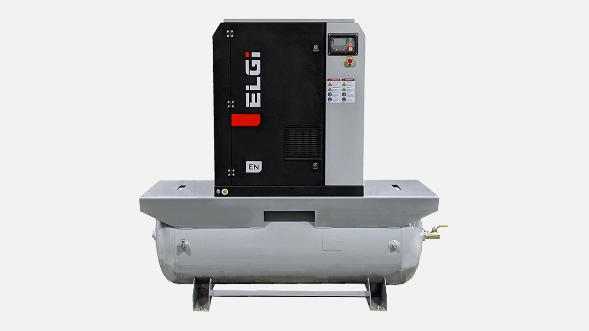 ELGi EN Series Tank Mounted Screw Air Compressor full view